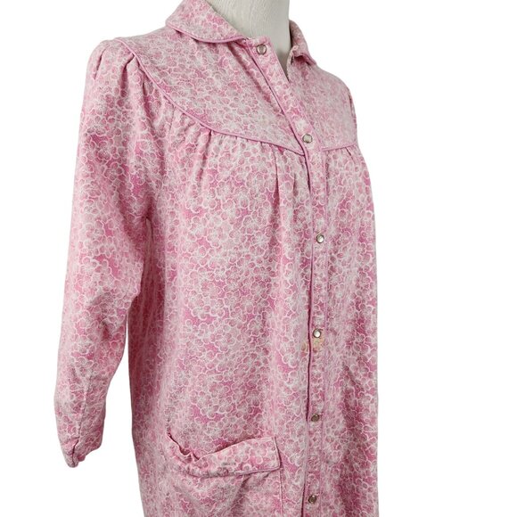 Artistic Fantasy Vintage 90's Nightgown Small Floral Button-Up With Pockets Pink - Picture 5 of 14